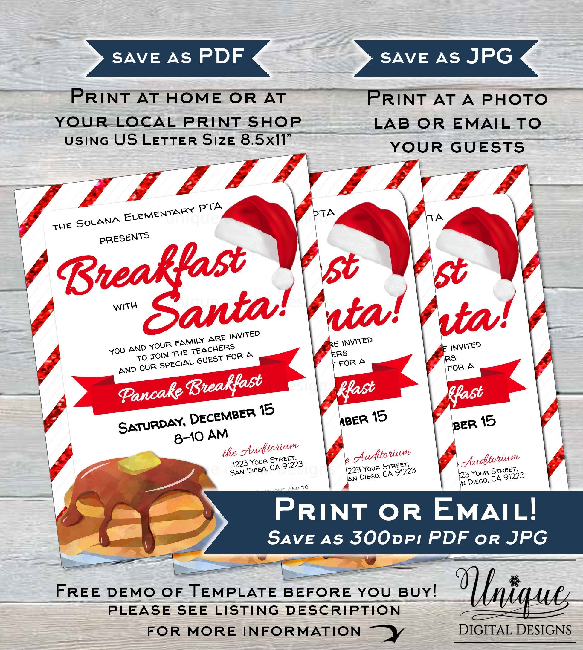 breakfast-with-santa-flyer-invitation-editable-pancakes-with-santa-in for Free Printable Breakfast Invitation Templates Breakfast with Santa Flyer Invitation, Editable Pancakes with Santa In for Free Printable Breakfast Invitation Templates