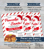 Pancakes with Santa Flyer Invitation, Editable Breakfast with Santa Invite, Church Christmas School Fundraiser, Printable