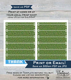 Football Thank You Card, Editable Touchdown Thank you, Birthday Football Printable Folded Card Inside A1 Template INSTANT Download USFT UBFT