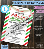 Merry Kissmas Invitation, Editable Rodan Business Launch Party BBL Invite, R F Kissmas Winter Skincare, Electronic Digital