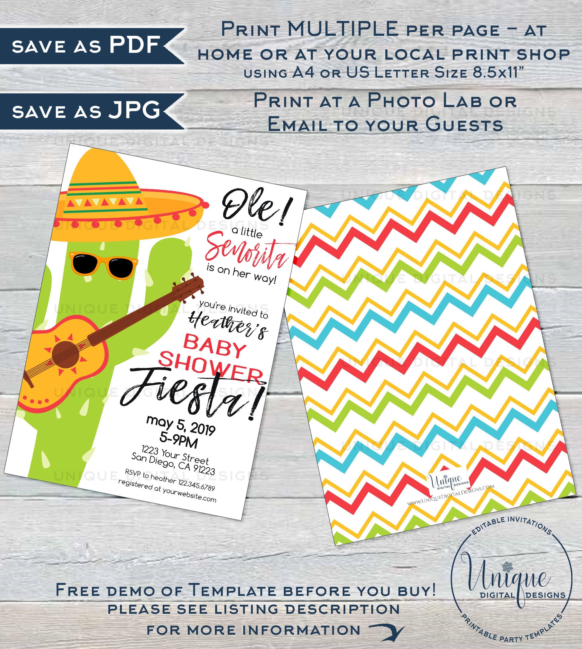 Senorita Baby Shower Invitation, Editable Baby Fiesta Invite, Taco bou senorita-baby-shower-invitation-editable-baby-fiesta-invite-taco-bou