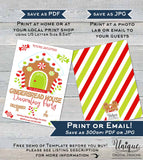 Christmas Gingerbread House Decorating Party Invitation, Editable Christmas Invite, Gingerbread Holiday Party, Printable