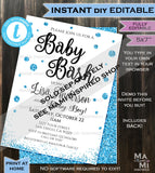 Editable Baby Shower Bingo Cards, Penguin Theme Baby Shower Game, Its a Boy Winter Baby Shower Waddle Custom Blue Printable