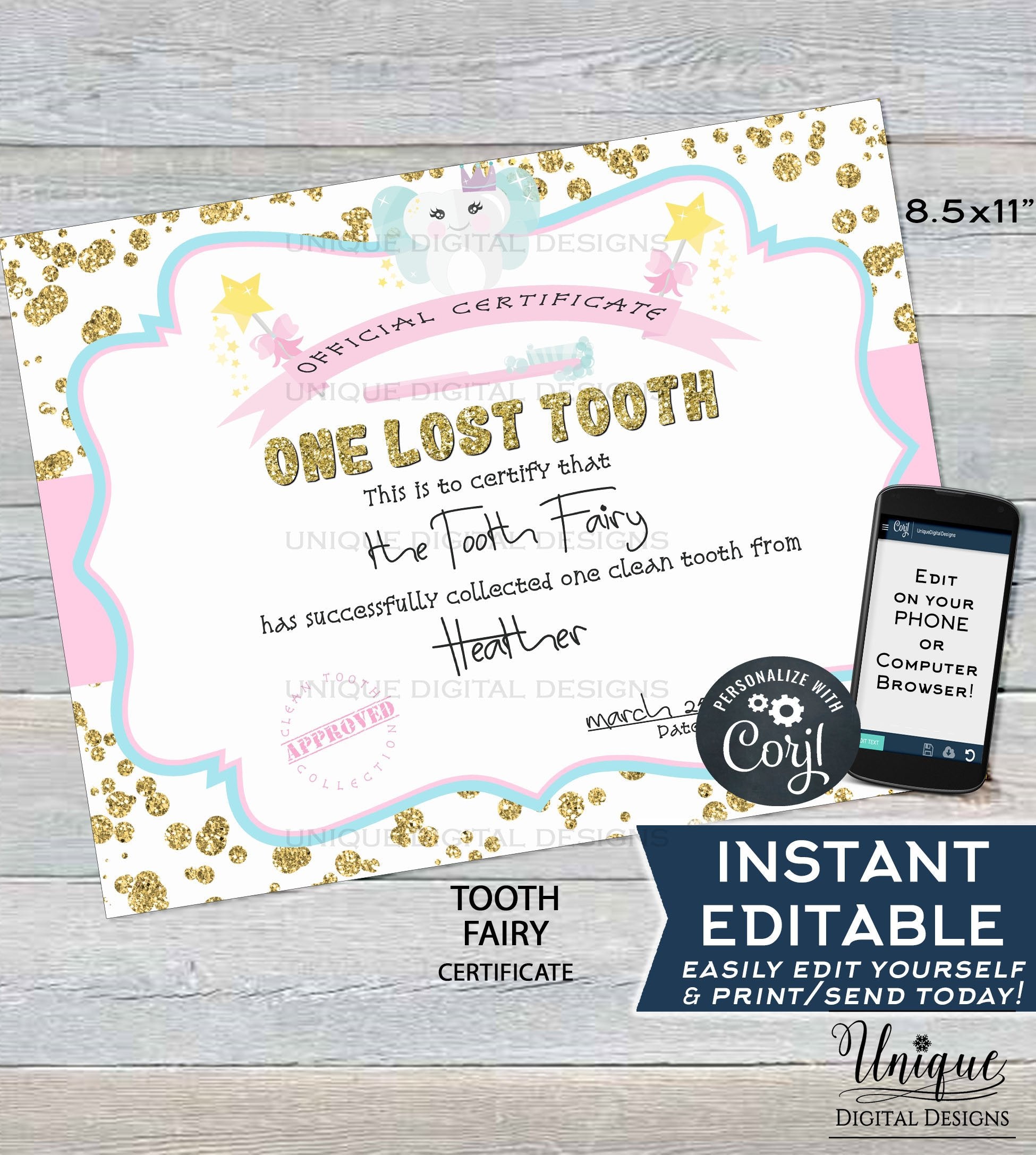 editable-tooth-fairy-letter-lost-tooth-certificate-custom-tooth-fair for Free Printable Lost First Tooth Certificate Editable Tooth Fairy Letter, Lost Tooth Certificate, Custom Tooth Fair for Free Printable Lost First Tooth Certificate