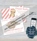 Sloth Baby Shower Invitation, Editable Girls Sloth Baby Shower Invite, Slow Down Baby Sloth, Custom Printable