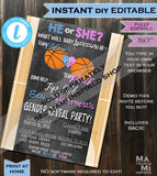 Basketball Gender Reveal Party, Old Wives Tales Sign, Basketball Sign Chalkboard Personalize Custom Digital Printable