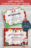 Gift Certificate , Editable Gift Certificate from Santa, Custom Santa Letter, Last Minute Christmas Gift Printable,