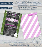 Baseball Mom Baby Shower Invitation, Editable Girls Baby Sprinkle Invite, Pink Baseball Home Base  Custom Printable
