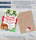Pancakes and Pajamas Invitation, Christmas Birthday Invite, Editable Kids Pajama Pancake Party, PJs Holiday Printable
