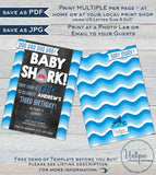 Baby Shark Birthday Invitation, Editable Boy Baby Shark doo doo doo, Shark Bite Invite Shark Week Party Printable
