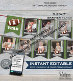 Editable Football Birthday Invitation, First Birthday Invite, Game Time Touchdown Football One  Custom Printable