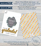 Graduation Card Photo, Editable Grad Announcement Card Class of 2019 High School Graduate Personalized Custom Printable