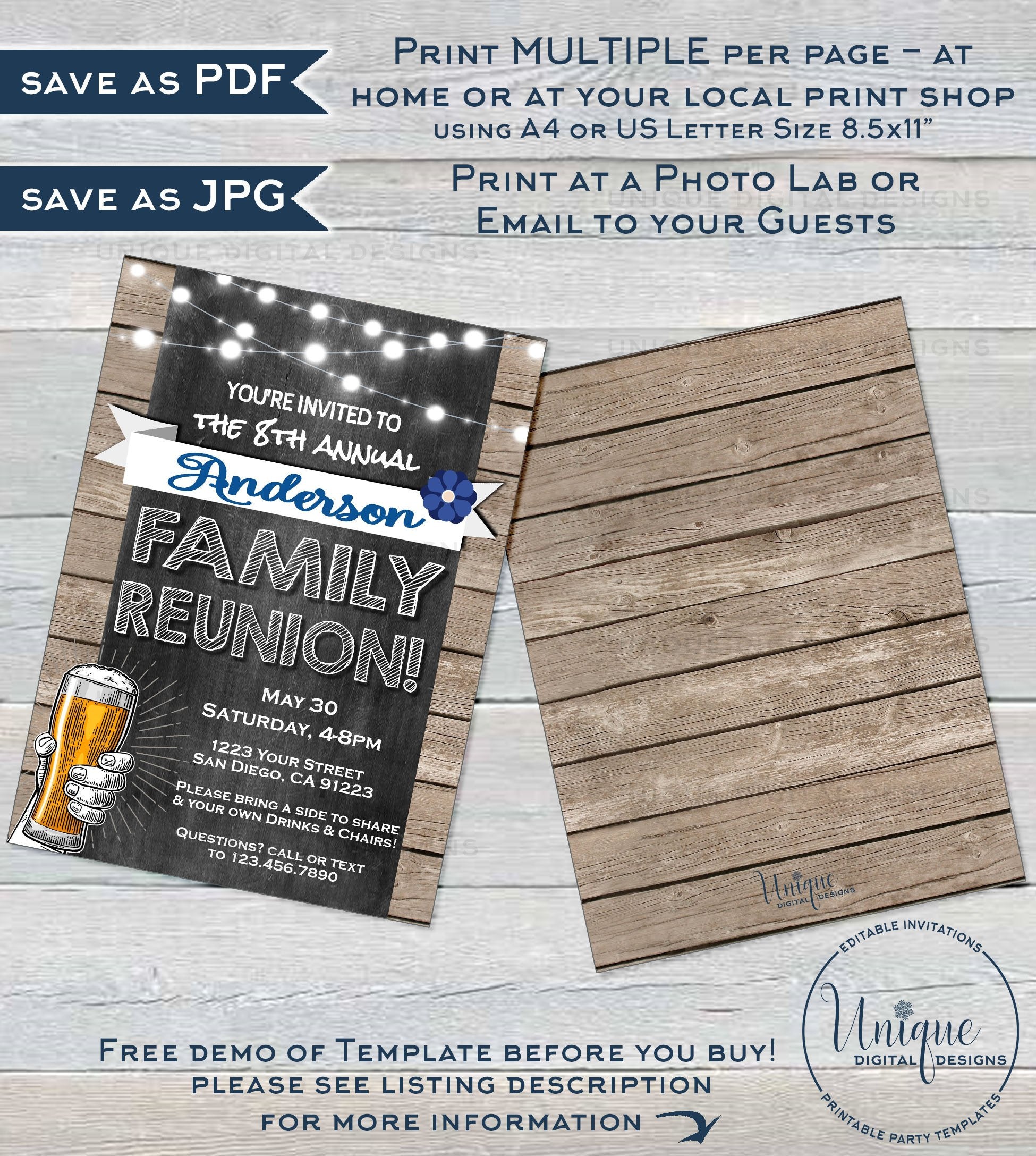 family-reunion-invitation-editable-annual-backyard-family-bbq-party for Free Printable Family Reunion Invitations Family Reunion Invitation, Editable Annual Backyard Family BBQ Party, for Free Printable Family Reunion Invitations