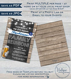 Family Reunion Invitation, Editable Annual Backyard Family BBQ Party, Summer Kick off Gathering Rustic Chalkboard Printable