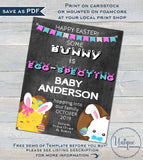 Easter Baby Announcement Sign Some Bunny is Egg-specting Baby Invite Baby Personalize Custom Printable INSTANT Self EDITABLE  11x14