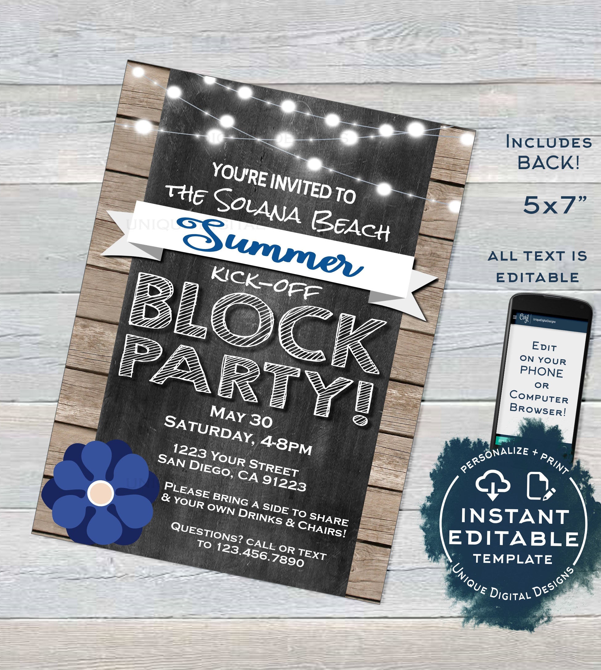 block-party-invitation-editable-street-party-neighborhood-summer-kick for Free Printable Block Party Invitations Block Party Invitation, Editable Street Party Neighborhood Summer Kick for Free Printable Block Party Invitations