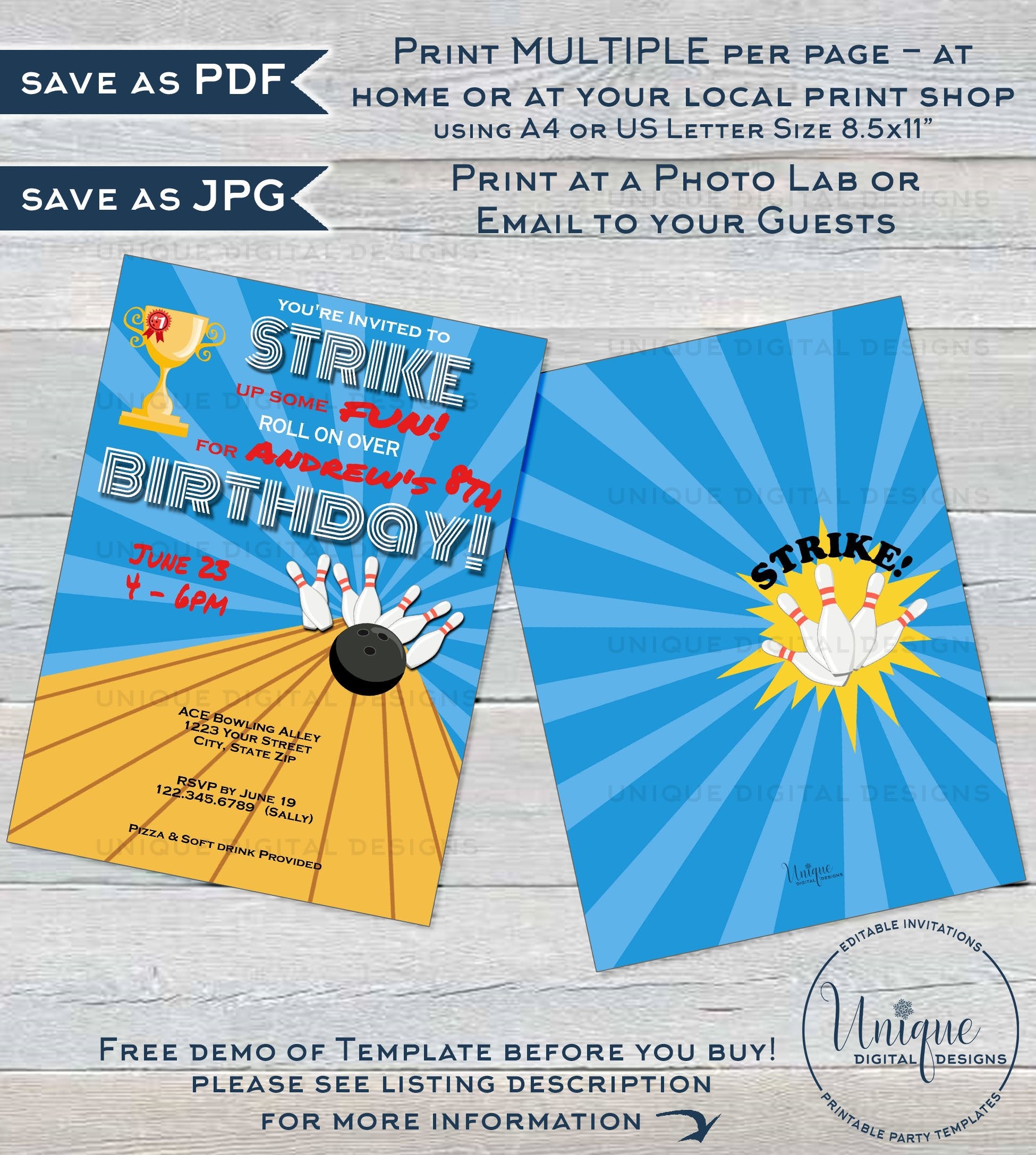 bowling-birthday-invitation-editable-bowling-party-strike-up-some-fun for Bowling Birthday Invitations Printable Free Bowling Birthday Invitation, Editable Bowling Party Strike up some Fun for Bowling Birthday Invitations Printable Free