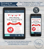 Valentine's Day Festival Flyer, Editable Class Party Invitation, Printable School Event Flyer, Community Church