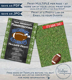 Touchdowns and Tailgates Invitation, Thanksgiving Touchdowns & Turkey, Editable Tailgate Invitations Printable