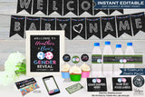 Soccer Gender Reveal KIT, Editable Soccer Decoration Party Pack Bundle, Baby Shower Invite Suite, Team He or She, Printable