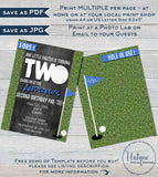 Golf Second Birthday Party Invitation, Editable Hole in Two Par-tee Invite, 2nd Kid Birthday Partee, Mini Golf Printable