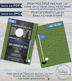 Golf Baby Shower Invitation, Editable Hole in One Par-tee Invite Golf Boys Baby Shower Partee  Printable Custom