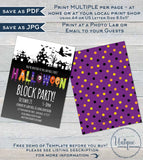 Halloween Block Party Invitation, Editable Street Party Invite, Neighborhood Costume Party Flyer, Backyard BBQ Printable