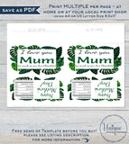Mother's Day Gift, Editable Candy Bar Wrapper, Mom Appreciation Chocolate Bar Mum Day Greenery Leaf Custom Printable  1.55oz