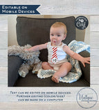 Baby Boy Ties, Editable Milestone Stickers for Boy, Baby Photo Prop Bodysuit Monthly Sticker, diy Digital Printable Custom