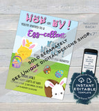 Easter Gender Reveal Invitation, Editable Easter Baby Shower,  Spring He or She Egg Hunt Happy Easter Personalized Custom Printable