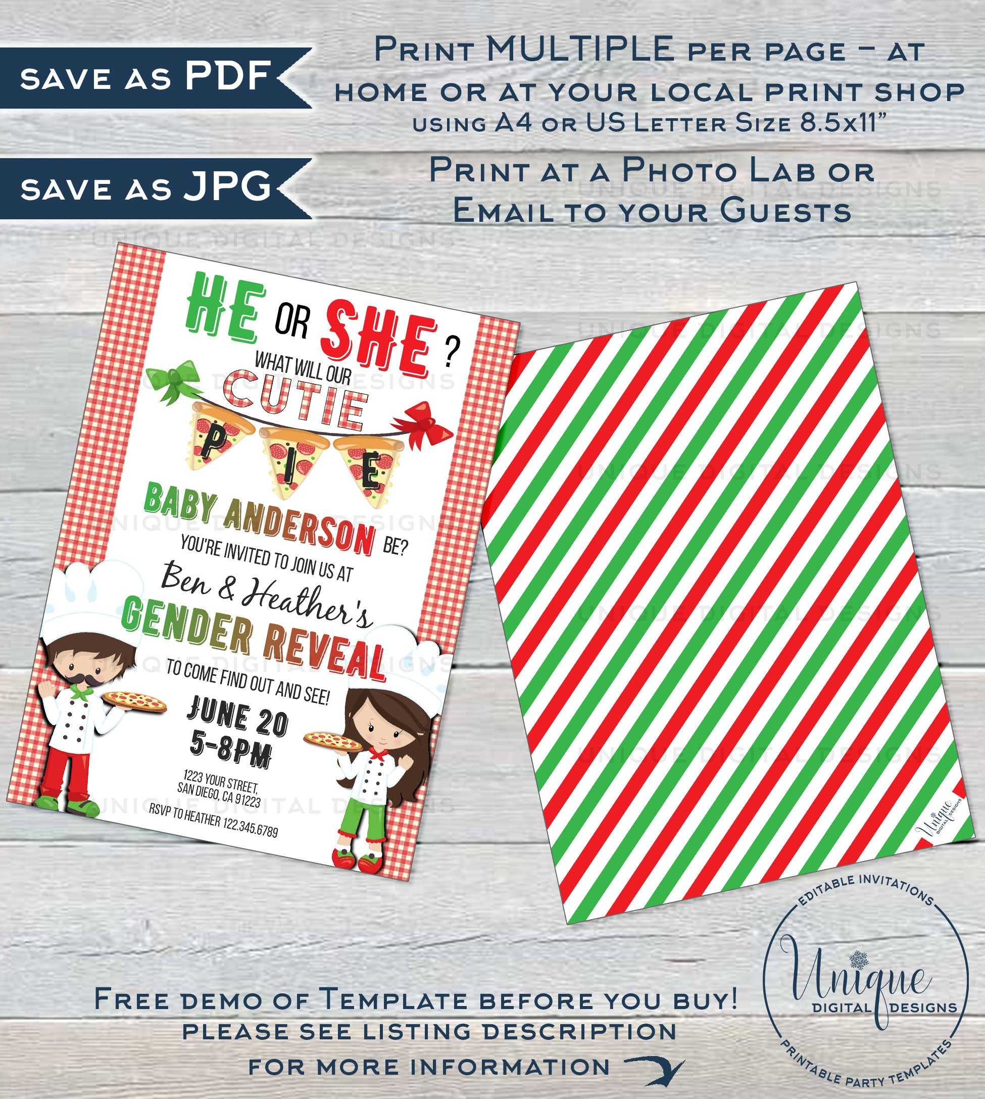 Editable Pizza Party Gender Reveal Invitation, He or She Cutie Pie Piz editable-pizza-party-gender-reveal-invitation-he-or-she-cutie-pie-piz