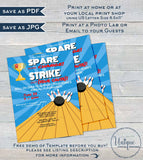 Bowling Fundraiser Flyer, Editable Bowling Ball Spare some change & Strike out Cancer Invitation, Pins Printable