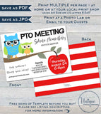 PTA Meeting Invitation, Editable Parent Teacher Invite, pto ptsa School Meeting Flyer Digital Printable