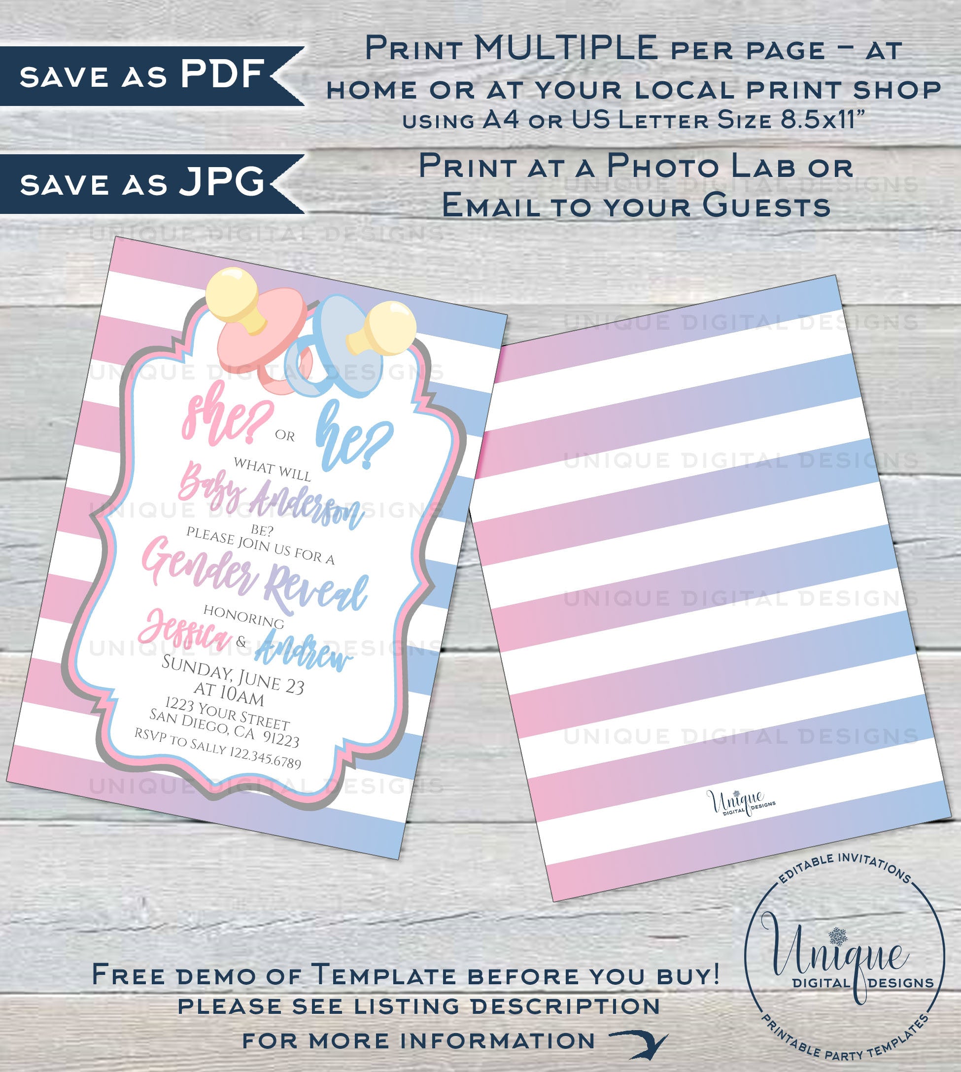 He or She Gender Reveal Invitation, Editable Boy or Girl Baby Shower I he-or-she-gender-reveal-invitation-editable-boy-or-girl-baby-shower-i