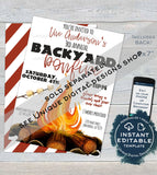 Block Party Invitation , Editable Neighborhood Street Party Flyer, Backyard Summer BBQ Grill Out Custom Printable