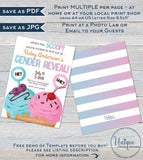 Ice Cream Gender Reveal Invitation, Editable Whats the Scoop Gender Reveal Invite Will Baby be He or She Printable