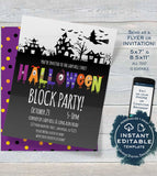 Halloween Block Party Invitation, Editable Street Party Invite, Neighborhood Costume Party Flyer, Backyard BBQ Printable
