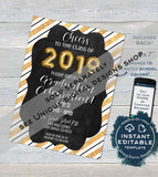 Cheers for a Great Year Thank You Cards, Editable Graduation Thank you, 2019 Printable, Folded Card with Inside   A1