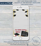Editable Graduation Snapchat Geofilter, ConGRADulations Grad Filter, Personalized Class of 2019 Party School Diploma Custom