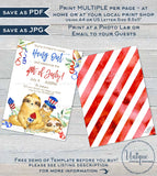 4th of July Sloth Invitation, Editable Backyard Grill Invite Slow Down Hang Out Sloth Party Custom Adult Printable