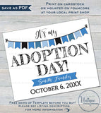 Boys Adoption Day Sign, Editable It's My Adoption Day Photo Prop Announcement, New Family Hooray, diy Printable