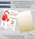 Let's Flamingle Birthday Party Invitation , Editable Girls Birthday Invite, ANY Age Pink Flamingo Party Printable