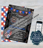 Sparkler Tag , Editable 4th of July Printable Favor Tags, Personalized Let's Sparkle Birthday Party Thank you diy