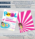 Editable Pool Party Invitation, Summer Splish Splash Girls Birthday Pool Party ANY Age Pool Birthday Party Custom Printable