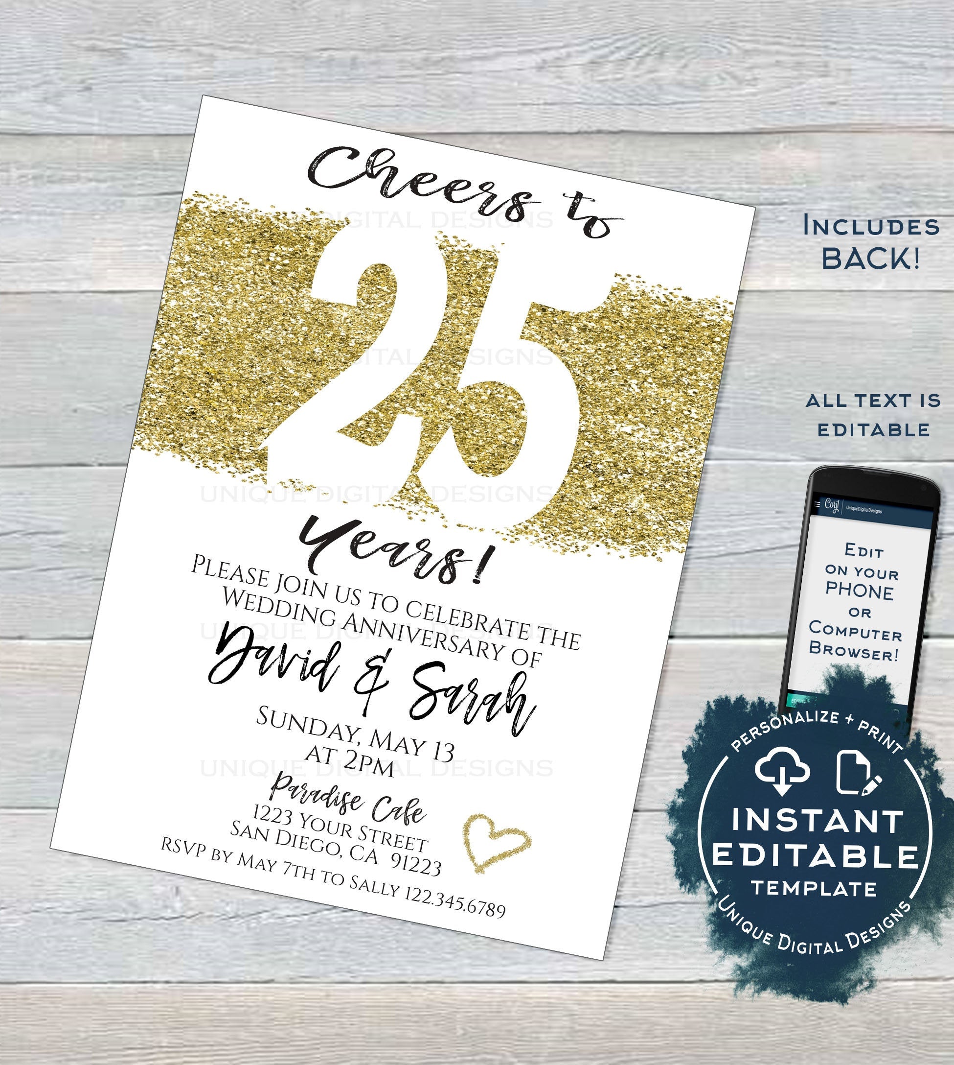 25th wedding anniversary invitation wording | Honestweddingadvice.com