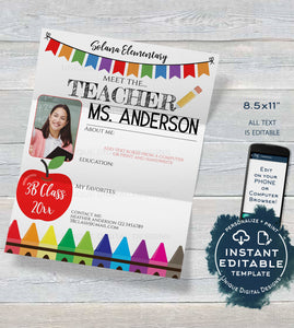 Editable Meet the Teacher About Me Letter , Get to Know School Staff Appreciation Week, Staff of the Month, PTA Flyer