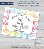 Kids Handprint, Editable Back to School Signs, Reusable First Day plus Last Day of School, Any Grade, School Photo Printable