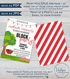 Block Party Invitation , Editable Neighborhood Street Party Flyer, Backyard Summer BBQ Grill Out Custom Printable