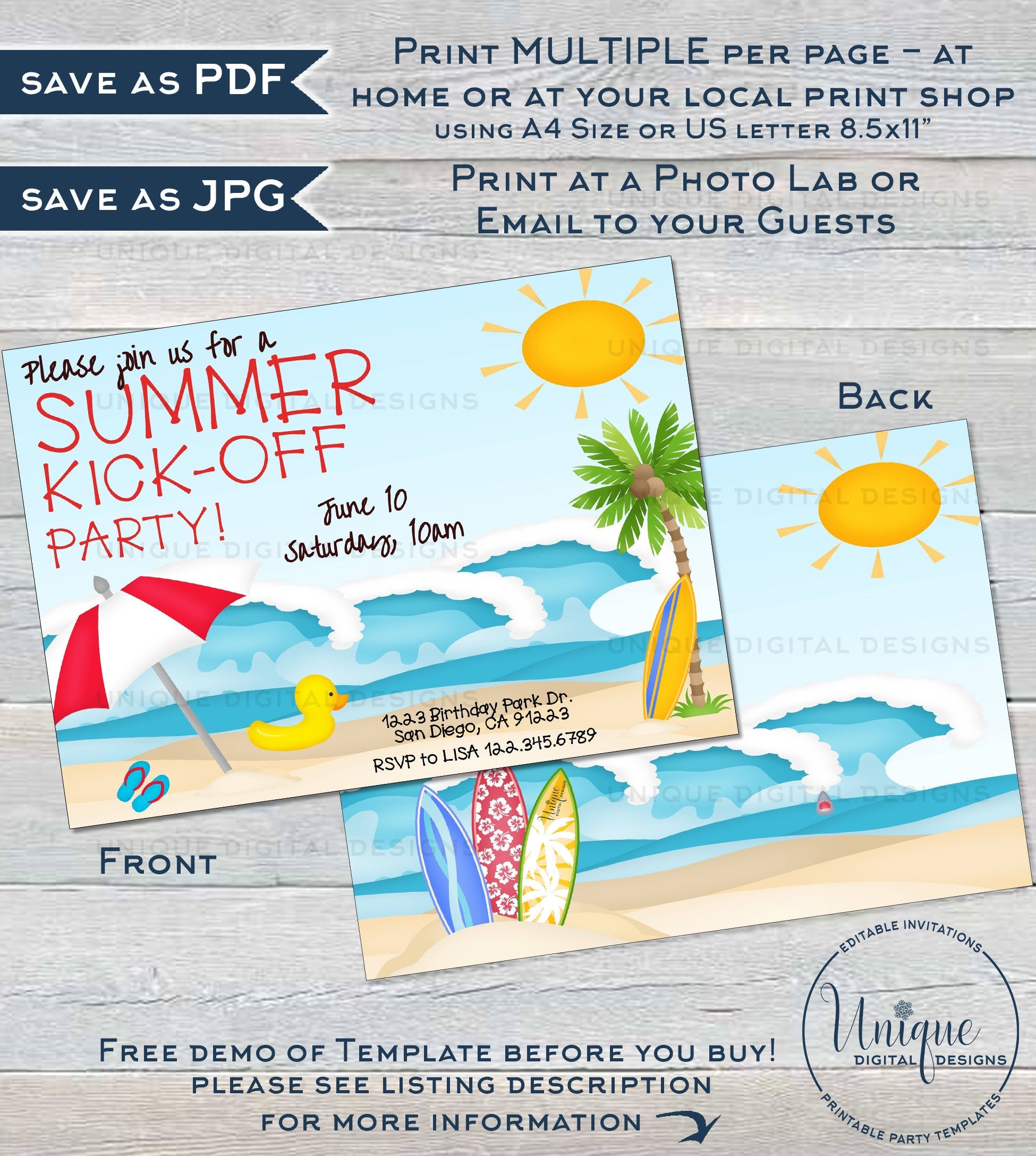 Summer KickOff Party Invitation Summer Beach Picnic Invite Surfs Up Pa summer-kickoff-party-invitation-summer-beach-picnic-invite-surfs-up-pa