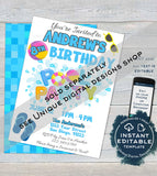 Editable Unicorn Pool Party Invitation, Girls Unicorn Birthday Pool Party, Any Age Rainbow Birthday Party, Summer Printable